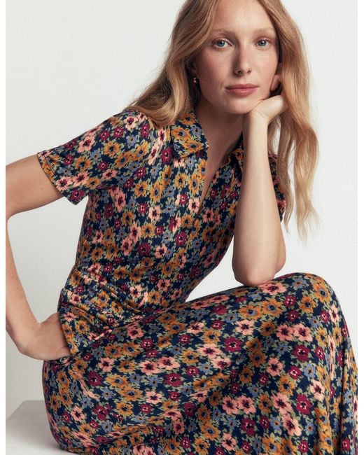 Boden Brown Heidi Jersey Midi Tea Dress