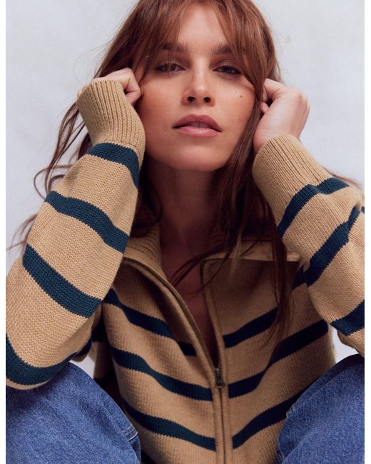 Boden Blue Lucy Half-Zip Jumper