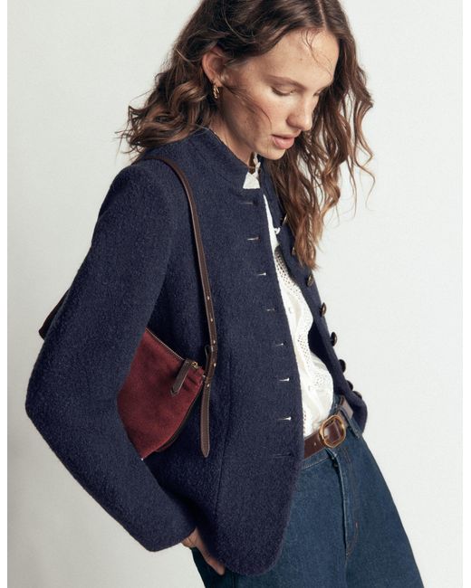 Boden Blue Hereford Boiled Wool Jacket
