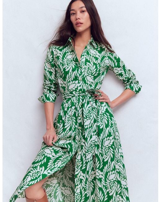 Boden Alexa Long Sleeve Midi Dress Fresh, Scattered Vine in Green | Lyst