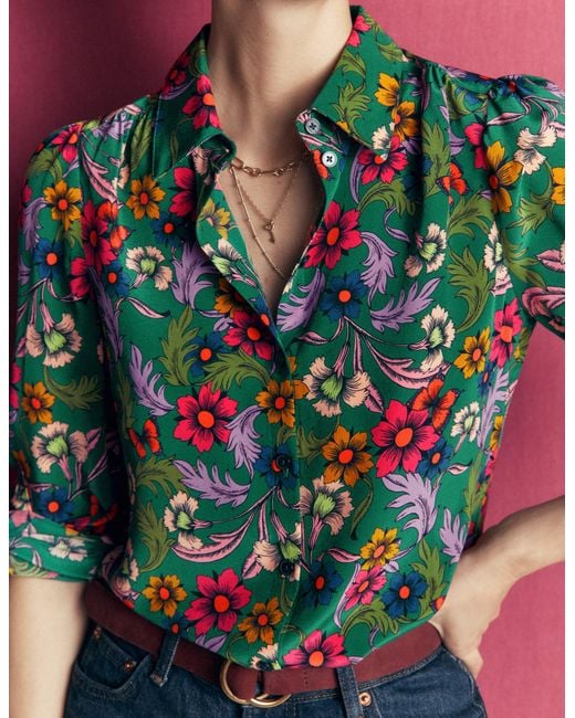 Boden Multicolor Sara Silk Shirt