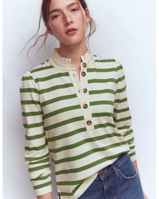 Boden Green Ruffle Collar Mariner