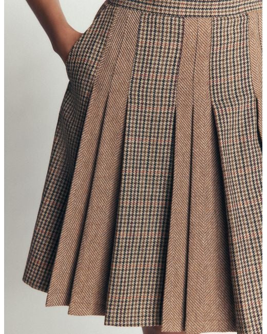 Boden Blue Multi Panel Wool Blend Skirt
