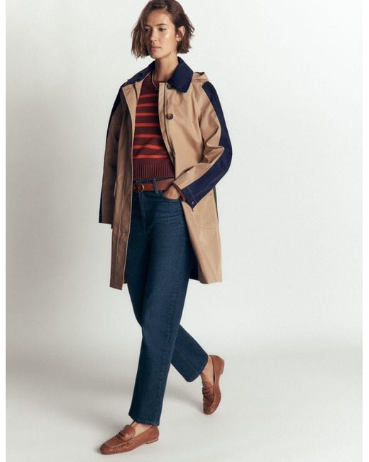 Boden Blue Colour Block Raincoat