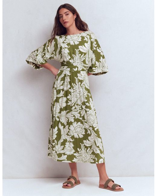 Boden White Imelda Kimono Jersey Dress