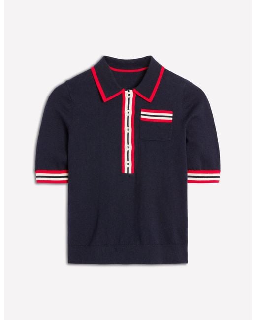 Boden Red Cotton Henley T-Shirt