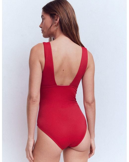 Boden Red Flower Appliqué Swimsuit-Bullfight, Applique