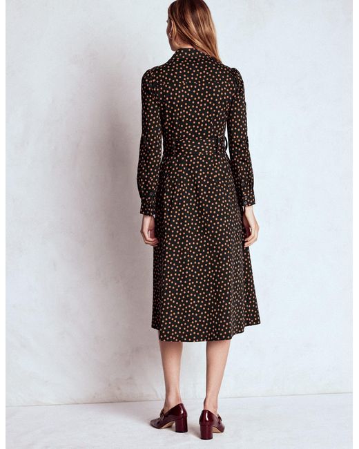 Boden Multicolor Anita Long Sleeve Shirt Dress- Painted Dot