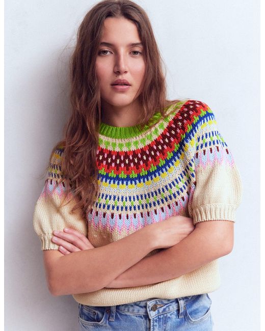 Boden Natural Margot Puff Sleeve T-Shirt