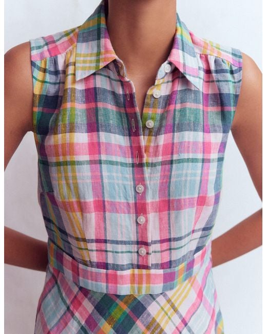 Boden Multicolor Erma Drop Waist Linen Dress
