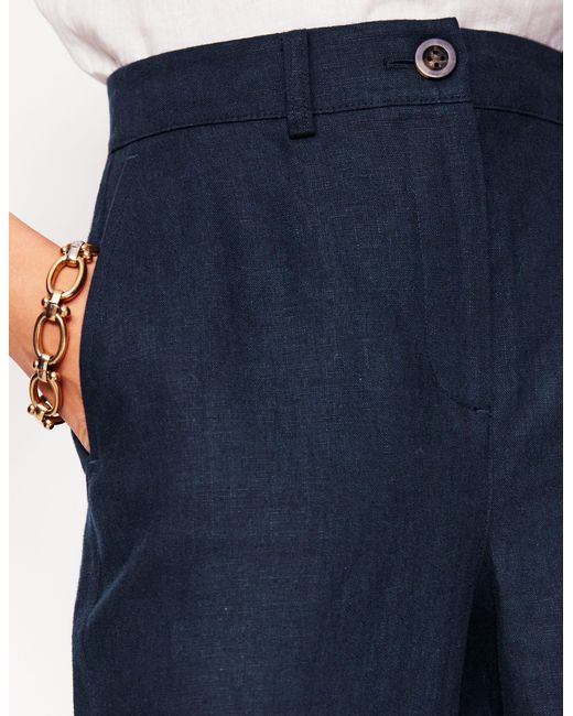 Boden Blue Westbourne Verkürzte Leinenhose