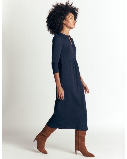Boden Blue Hope Zip Detail Jersey Dress