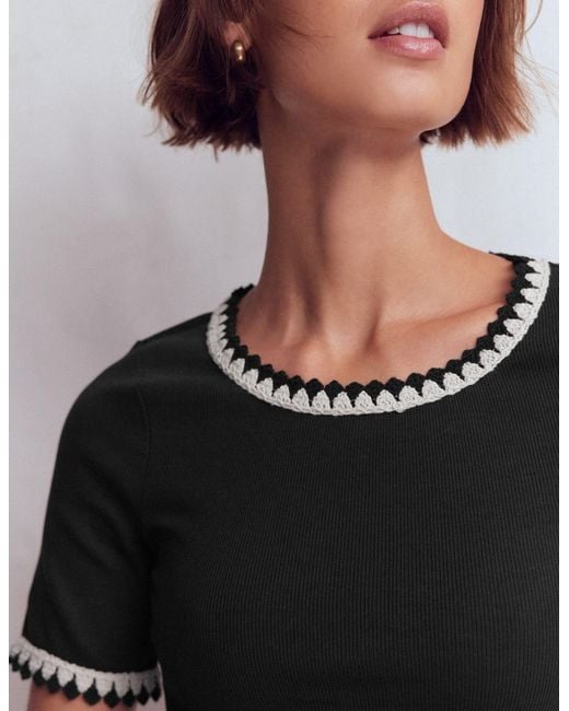 Boden Red Maddie Trim Detail T-Shirt