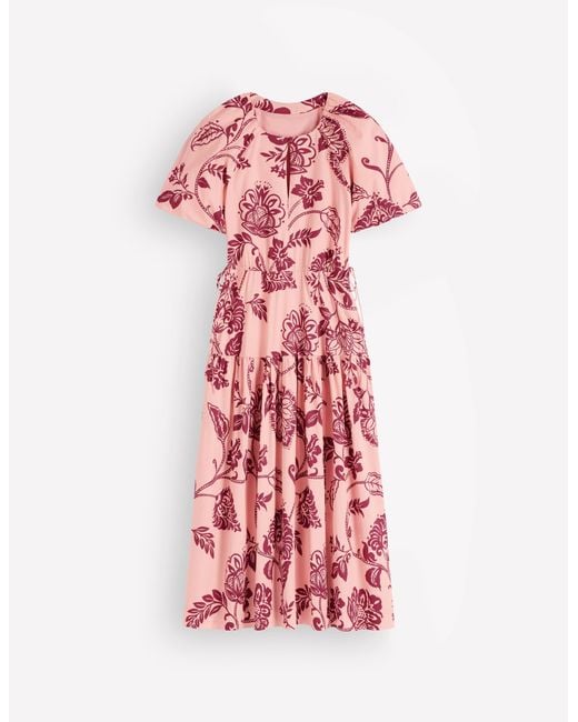 Boden Red Draw Waist Fashion Dress