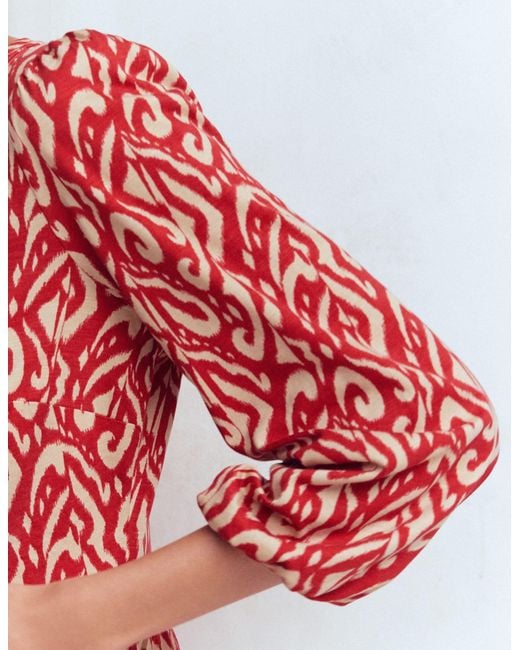 Boden Red Cathy Notch Neck Jersey Dress