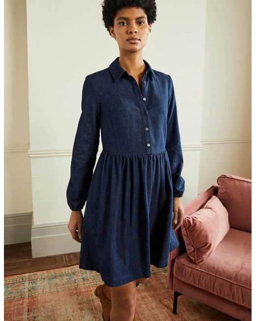 Boden Denim Mini Shirt Dress in Denim (Blue) Lyst