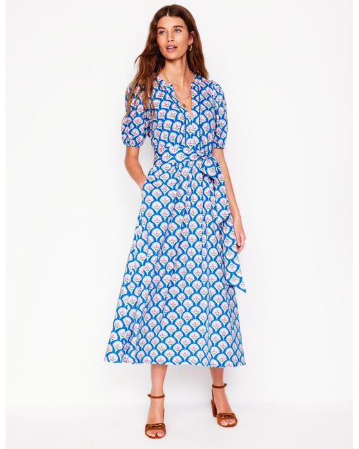 boden trim detail jersey dress Sofia Midi in Blue GL-04.06.26