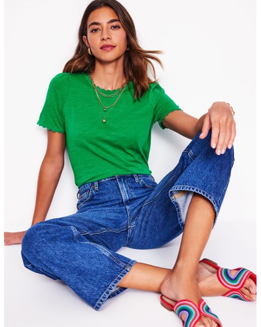 Boden Green Ali T-Shirt Mit Zackenlitze