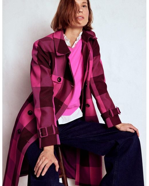 Boden Red Cheltenham Trench Coat