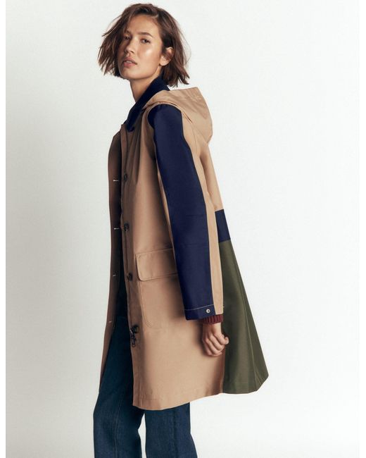 Boden Blue Colour Block Raincoat