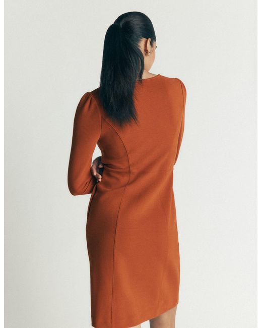 Boden Brown Marla Seamed Ottoman Dress