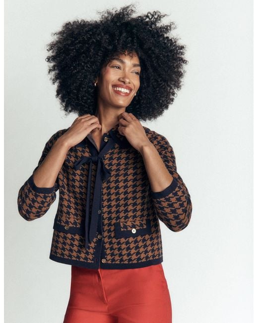 Boden Natural Elizabeth Bow Knitted Jacket