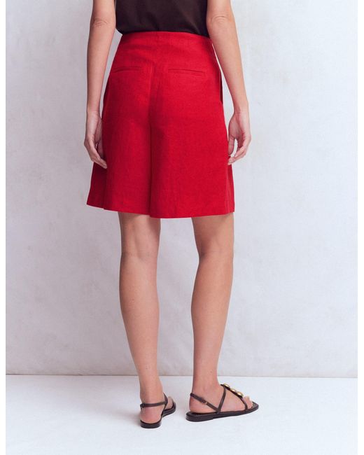 Boden Red Highbury Linen Shorts