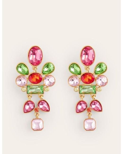 Boden Pink Mega Cluster Jewel Earrings