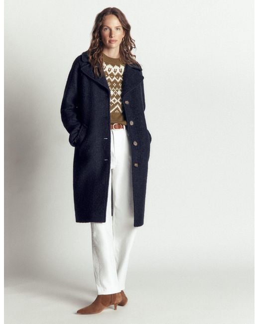 Boden Blue Cotswold Wool Coat