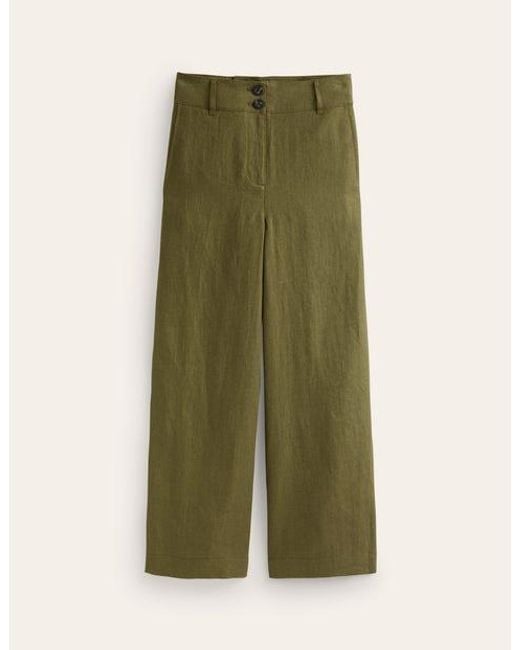 Boden Green Westbourne Cropped Linen Pants