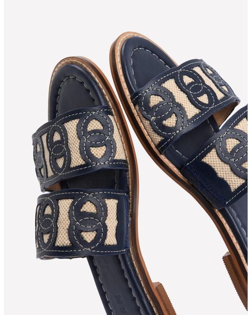 Boden White Interlocked Flat Sandal