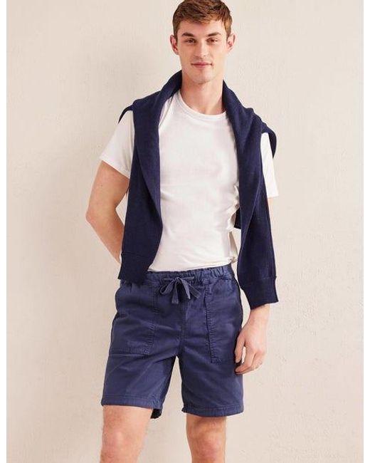 Boden Blue Relaxed Twill Shorts for men