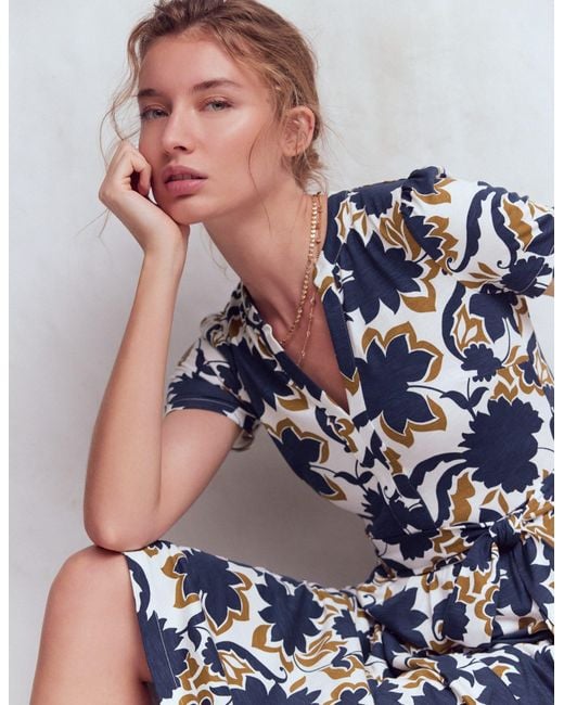 Boden White Naomi Jersey Midi Dress