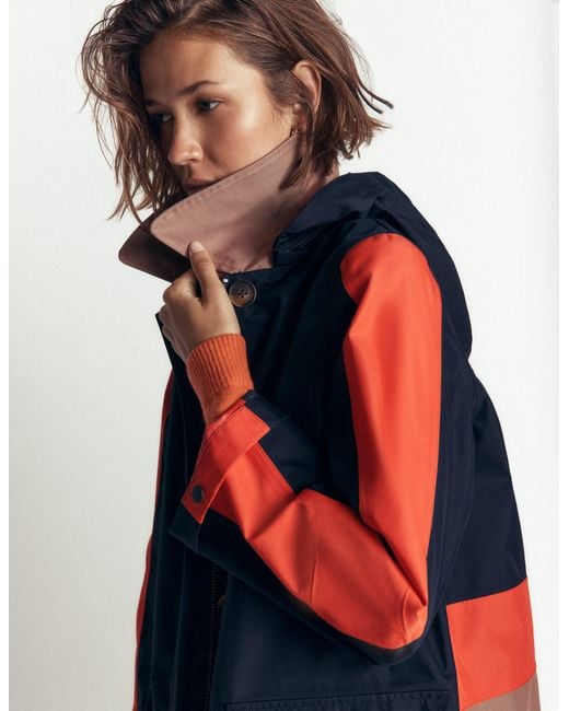 Boden Blue Colour Block Raincoat