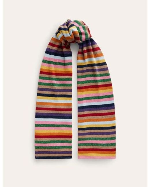 Boden Red Metallic-stripe Scarf