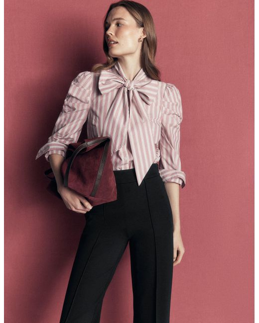 Boden Black Straight Leg Ponte Trousers