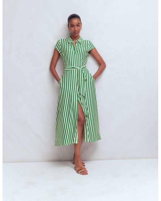 Boden Green Marcia Jersey Shirt Dress