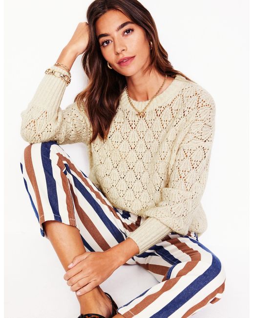 Boden Natural Dicker Pointelle-Pullover