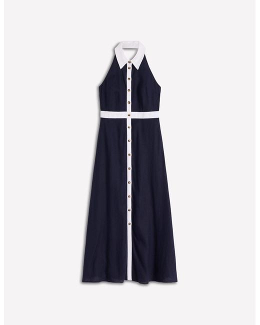 Boden Blue Eva Linen Blend Maxi Dress