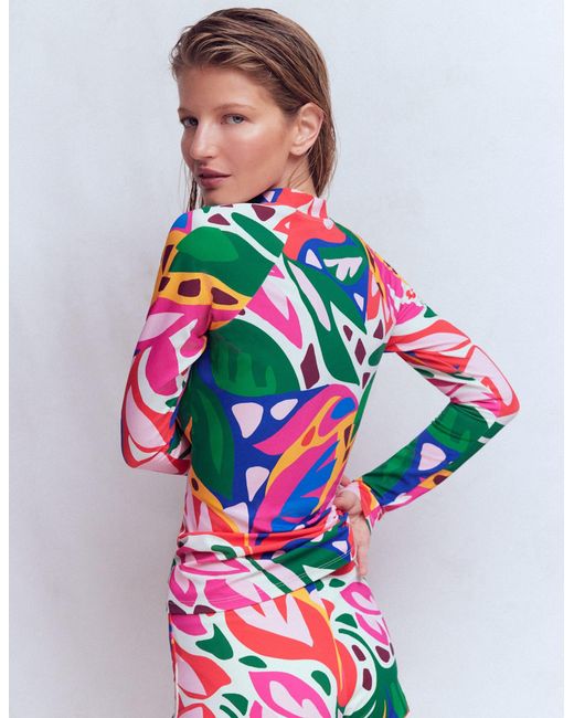Boden White Long Sleeve Rash Guard Top