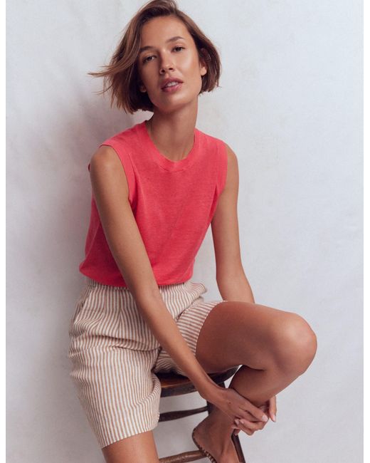 Boden Red Agnes Linen Tank