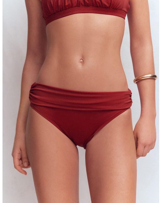 Boden Red Classic Fold Bikini Bottoms