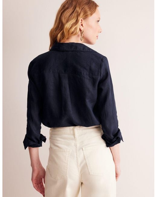 Boden Blue Sienna Linen Shirtnavy