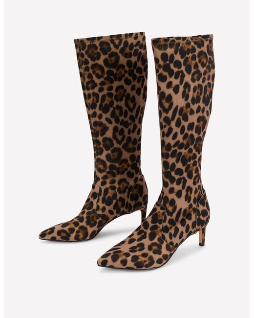 Boden Brown Stretch Kitten Heel Boots