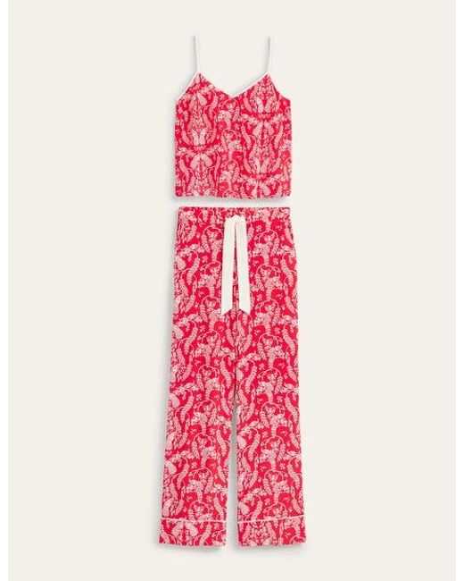 Boden Pink Pyjama-Set Aus Seide Damen