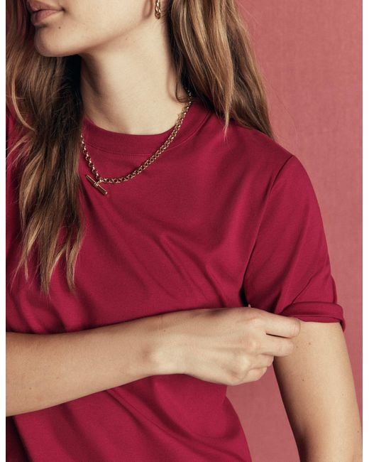 Boden Red Relaxed Cotton T-Shirt