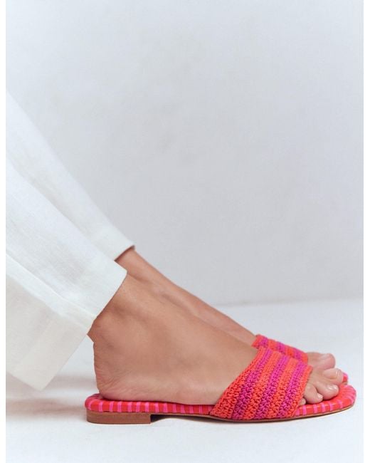 Boden Pink Trim Detail Flat Sandal