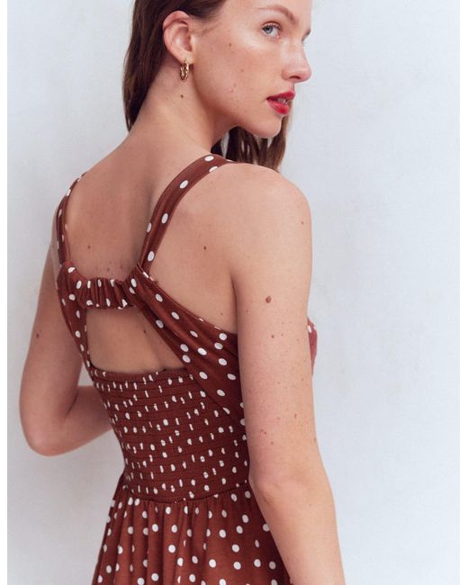 Boden Red Saoirse Smock Back Dress