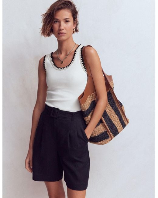 Boden White Maddie Trim Detail Vest Top