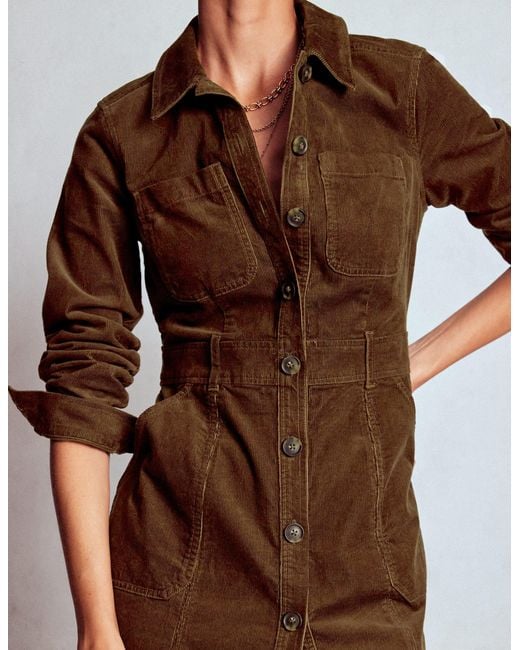 Boden Brown Amanda Cord Midi Dress